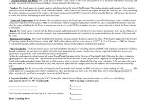 Soccer Contract Template 13 Sports Coach Contract Example Templates Docs Word