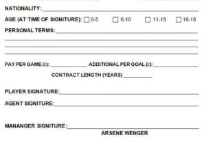 Soccer Player Contract Template Arsenal Fc Player Contract Arsenal Www Arsenalcom Wwwfac