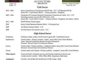 Soccer Player Resume Sample College soccer Player Resume soccer Pinterest