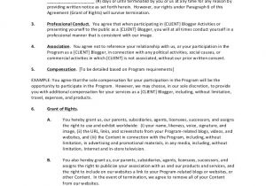 Social Media Influencer Contract Template Blogger Agreement form Template