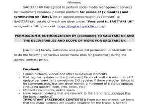 Social Media Management Contract Template 3 social Media Marketing Contract Templates Pdf Word