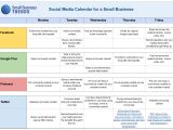 Social Media Planning Calendar Template social Media Calendar Template for Small Business