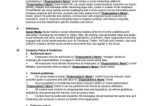 Social Media Policy Template for Schools social Media Policy Template 8 Free Word Pdf Document