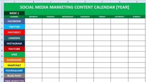 Social Media Posting Calendar Template social Media Content Calendar Template Excel Marketing
