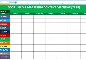 Social Media Publishing Calendar Template social Media Calender Template Excel 2014 Editorial