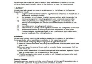 Software as A Service Contract Template It Support Contract Template 9 Download Documents In