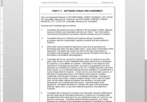 Software Consulting Contract Template software Consulting Agreement Template