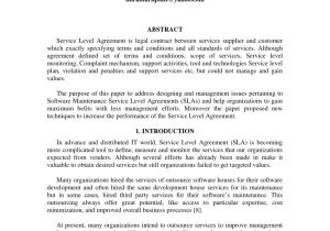 Software Development Outsourcing Contract Template Pdf Designing software Maintenance Service Level