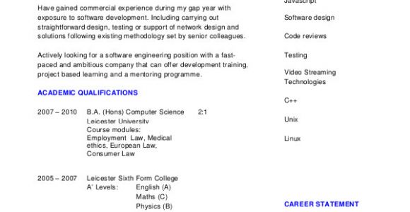 Software Engineer Graduate Resume software Engineer Resume Example 10 Free Word Pdf