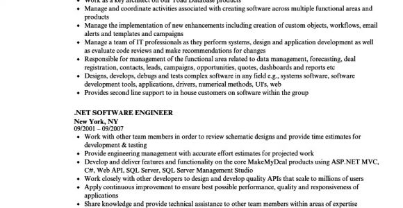 Software Engineer .net Resume Sample Net software Engineer Resume Samples Velvet Jobs