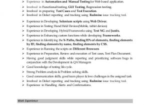 Software Engineer Resume 2 Years Experience software Test Engineer Resume