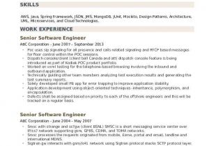 Software Engineer Resume Headline Senior software Engineer Resume Samples Qwikresume
