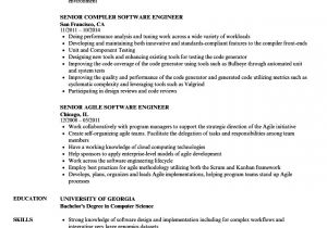 Software Engineer Resume Job Description Engineer Senior software Engineer Resume Samples