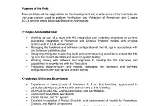 Software Engineer Resume Job Description Job Description 14061 software Testing Hil Engineer