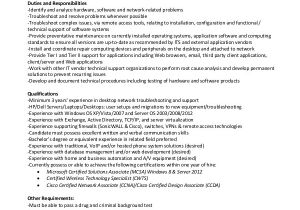 Software Engineer Resume Job Description Sample Network Engineer Job Description 10 Examples In