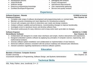 Software Engineer Resume Keywords Cv Sample software Developer software Engineer Cv Example