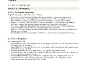 Software Engineer Resume Linkedin Junior software Developer Resume Ipasphoto