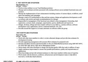 Software Engineer Resume .net Net software Engineer Resume Samples Velvet Jobs