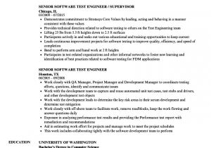 Software Engineer Resume Responsibilities Sample Resume Of software Testing Engineer software Test