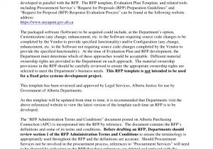 Software Request for Proposal Template Packaged software Rfp Template