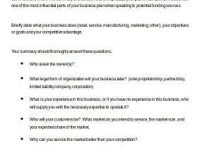 Sole Proprietorship Business Plan Template Business Plan Template In Word 10 Free Sample Example