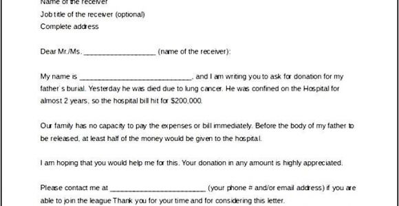 Solicitation Email Template Sample solicitation Letter for Donations for Death Word