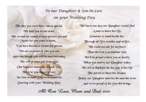 Son and Daughter In Law Wedding Card Verses Poem for A Wedding toast Wedding Ideas