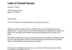 Sorry to See You Go Email Template Letter Of Farewell