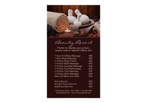 Spa Menu Of Services Template Promotional Spa Menu Of Services Poster Template Zazzle