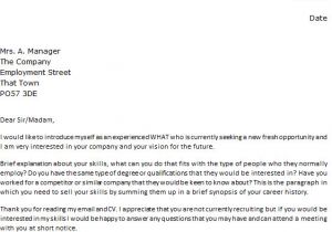 Speculative Job Email Template Sample Email Cover Letter Inquiring About Job Openings