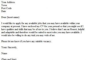 Speculative Job Email Template Speculative Cover Letter Example Learnist org