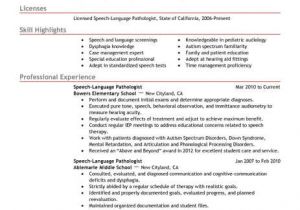 Speech Language Pathology Graduate Student Resume Best Speech Language Pathologist Resume Example Livecareer