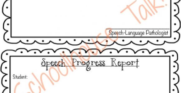 Speech therapy Progress Report Template Schoolhouse Talk Free Speech therapy Progress Report