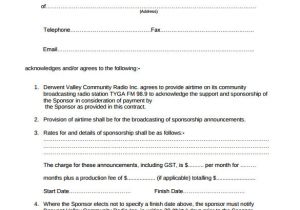 Sponsor Contract Template Sample Sponsorship Contract Template 14 Documents In