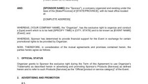 Sponsor Contract Template Sponsorship Agreement Template Word Pdf by Business