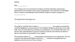 Sponsorship Request Email Template Sample Letter for Sponsorship