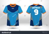 Sport T Shirt Design Templates Blue Layout Football Sport Tshirt Design Stock Vector