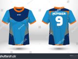 Sport T Shirt Design Templates Blue Layout Football Sport Tshirt Design Stock Vector