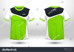 Sport T Shirt Design Templates Green Black Layout Football Sport Tshirt Stock Vector