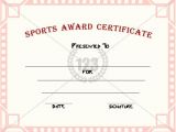 Sports Certificates Templates Free Download Good Sports Award Certificate Templates for Free Download