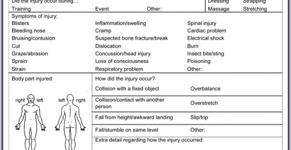 Sports Injury Report form Template 5 Sample Injury form Templates to Create An Injury Report