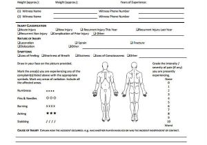 Sports Injury Report form Template Incident Report form Example