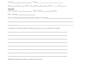 Sports Injury Report form Template Sample Injury Report form Free Download