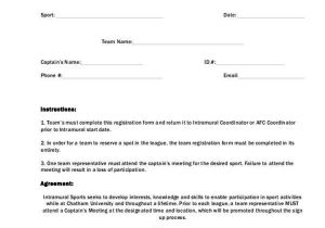 Sports Team Contract Template 8 Team Registration form Samples Free Sample Example