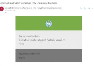 Spring Email Template Example Spring Mail Sending Email with Freemarker HTML Template