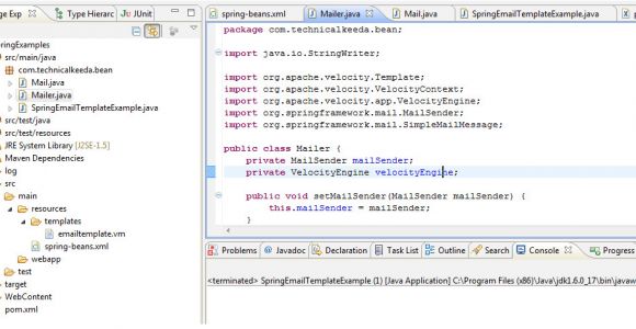 Spring Velocity Email Template Example Send Email Using Spring and Velocity Email Template Example
