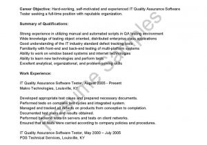 Sqa Resume Sample Sqa Resume Sample Awesome software Testers Resume Tester
