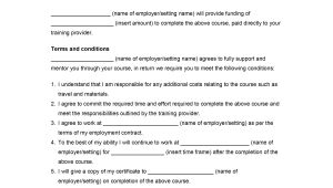 Staff Contract Template Employee Training Agreement Template