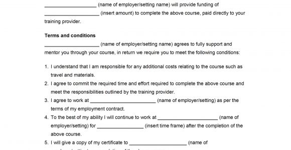 Staff Contract Template Employee Training Agreement Template