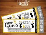 Stag and Doe Ticket Templates Printable Stag and Doe Party Ticket Invitation Deer